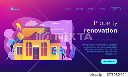 House renovation concept landing page. House renovation concept landing page. 67303262