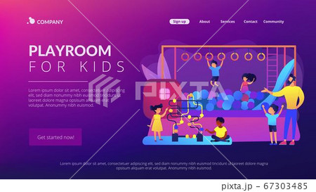 Playroom for kids concept landing page 67303485