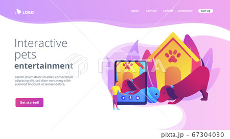 Robotic pet sitters concept landing page 67304030
