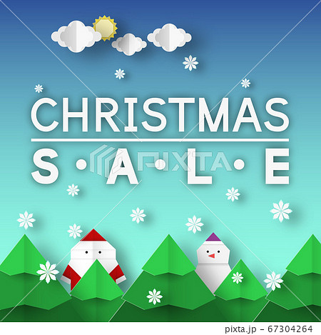 Christmas Sale origami banner.  67304264