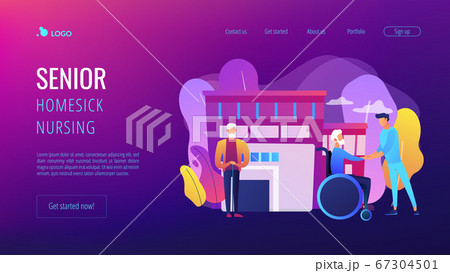 Elderly care concept landing page 67304501