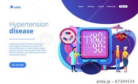 High blood pressure concept landing page. 67304534