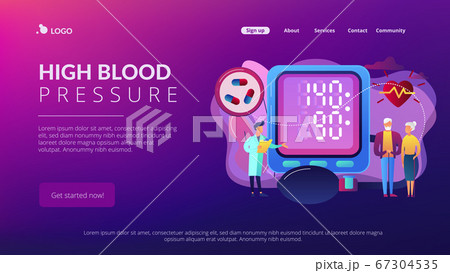 High blood pressure concept landing page. 67304535
