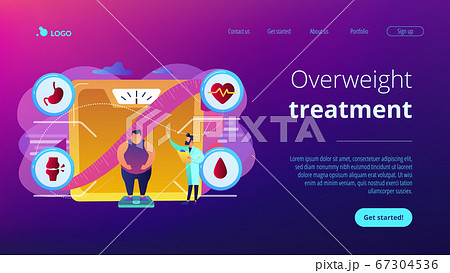 Obesity health problem concept landing page. 67304536