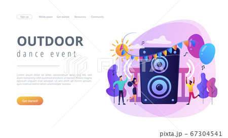 Open air party concept landing page. 67304541
