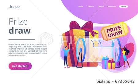 Prize draw concept landing page. Prize draw concept landing page. 67305045