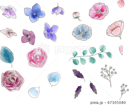 花のモチーフのイラスト素材