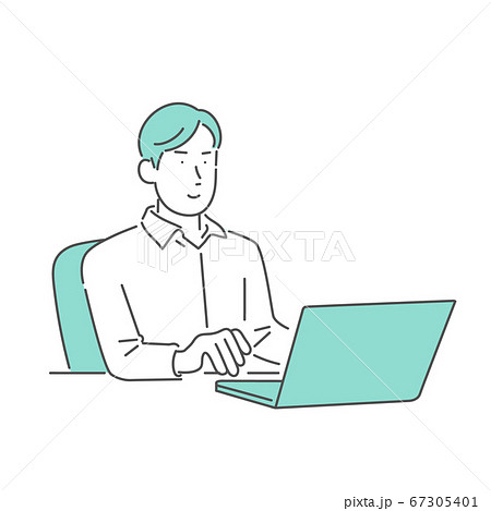 ノートパソコンを操作する男性 ノートパソコンを操作する男性 67305401