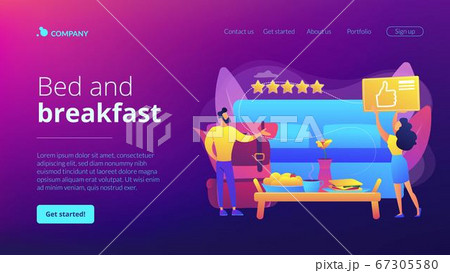 Bed and breakfast concept landing page 67305580