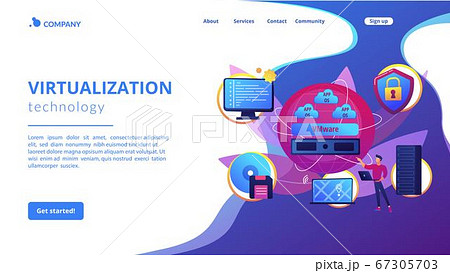 Virtualization technology concept landing page Virtualization technology concept landing page 67305703