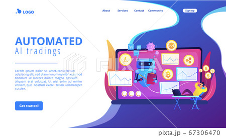 Crypto trading bot concept landing page 67306470
