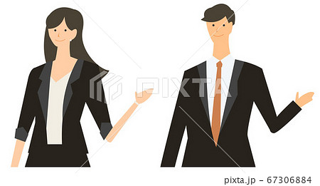 転職エージェント　スーツ　女性　営業　接客　ベクターイラスト　セット 67306884