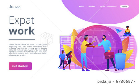 Expat work concept landing page 67306977