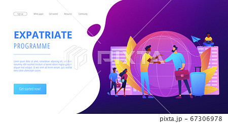 Expat work concept landing page Expat work concept landing page 67306978