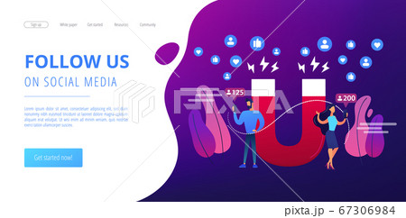 Attracting followers concept landing page Attracting followers concept landing page 67306984