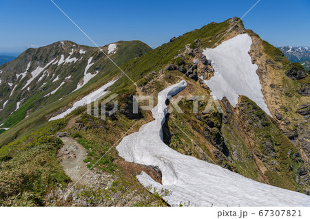 谷川岳山頂(オキノ耳)と茂倉岳、一ノ倉岳 谷川岳山頂(オキノ耳)と茂倉岳、一ノ倉岳 67307821