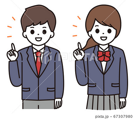 男子学生 女子学生 ポイント イラストのイラスト素材