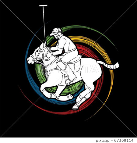 Polo Horse players action sport cartoon graphic vector. 67309114
