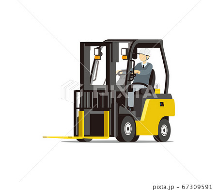 フォークリフト 斜め前向き Forklift Truckのイラスト素材