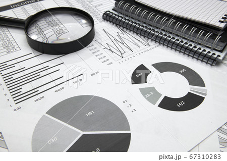 business office desk closeup - financial reports, business office desk closeup - financial reports, 67310283