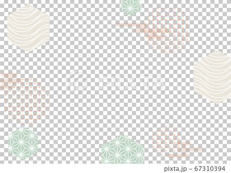 和風背景素材　六角形-和風伝統柄 67310394