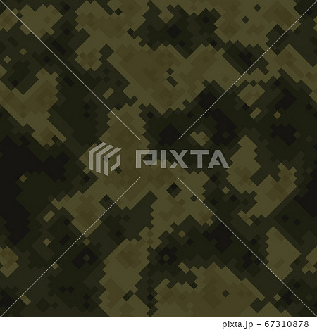 Seamless digital woodland pixel camo texture vector for army textile print 67310878