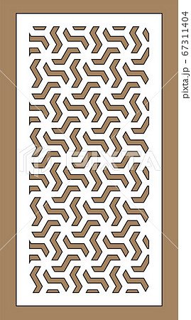 Laser cutting. Arabesque decorative vector panel. Template for interior partition in arabic style. Laser cutting design 67311404