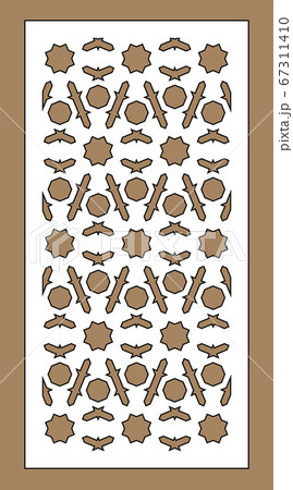 Laser cutting. Arabesque decorative vector panel. Template for interior partition in arabic style. Laser cutting design 67311410