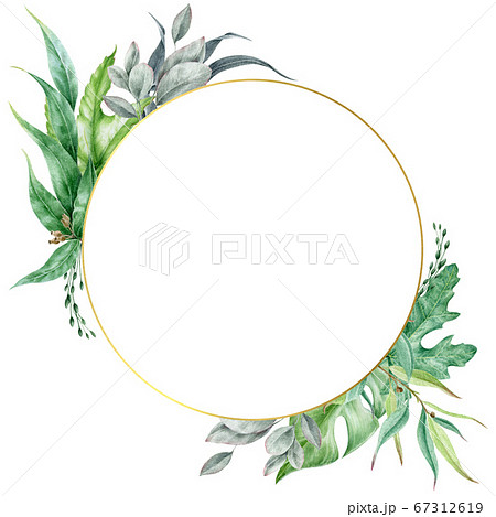 golden round frame Stock Illustration