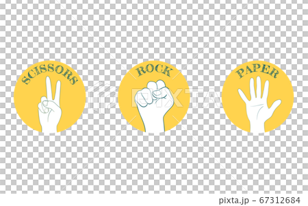 ハンドサインのアイコン、じゃんけんのセット.ベクターイラスト ハンドサインのアイコン、じゃんけんのセット.ベクターイラスト 67312684
