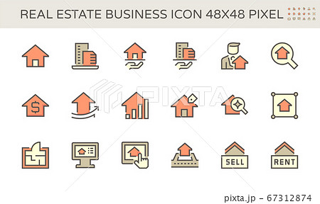 Real estate business vector icon set design, 48X48 Real estate business vector icon set design, 48X48 67312874