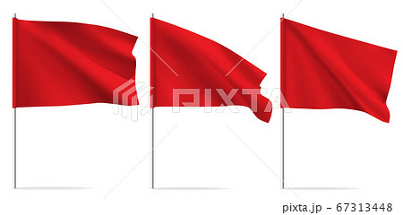 Red clean horizontal waving template flag. 67313448