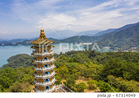 Aerial view of Ci En Pagoda at Sun Moon Lake Aerial view of Ci En Pagoda at Sun Moon Lake 67314049