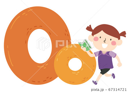Kid Girl Orienteering Sport Alphabet Illustration 67314721