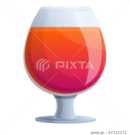 Red glass cocktail icon, cartoon style 67315171