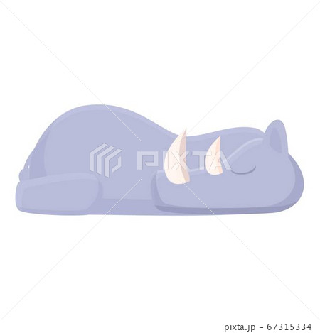 Sleeping rhino icon, cartoon style 67315334