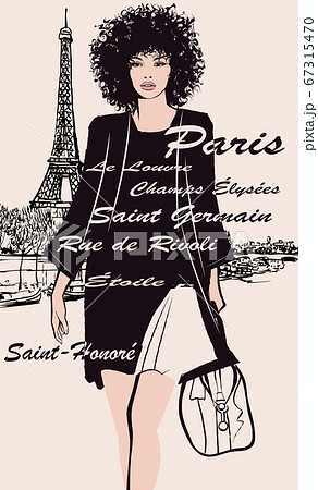 Woman in black dress carrying travel bag Woman in black dress carrying travel bag 67315470