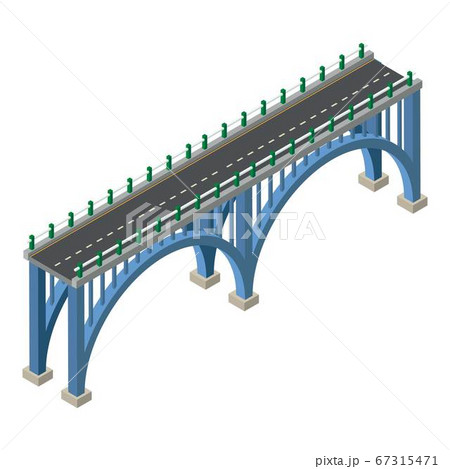 Road bridge icon, isometric style 67315471
