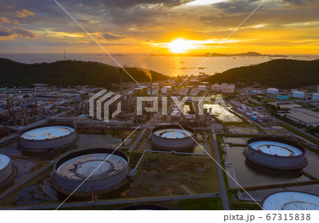 Aerial view of oil refinery plant chemical factory Aerial view of oil refinery plant chemical factory 67315838
