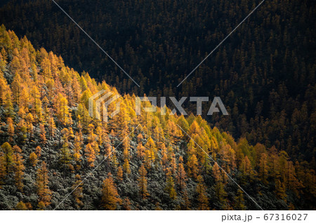 Beautiful Autumn landscape view of Baimang mountain in China Beautiful Autumn landscape view of Baimang mountain in China 67316027