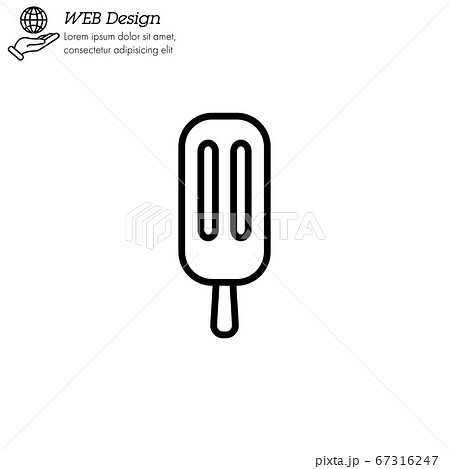 Ice lolly, ice cream icon thin line, linear, outline. Simple sign, logo Ice lolly, ice cream icon thin line, linear, outline. Simple sign, logo 67316247