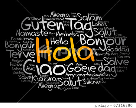 Hola (Hello Greeting in Spanish) word cloud 67316290