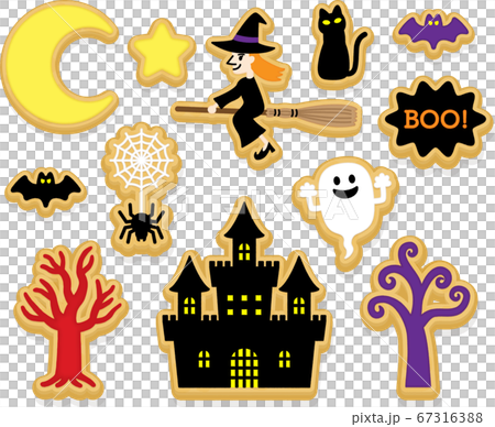 ハロウィンの夜の魔女の館 クッキーver のイラスト素材