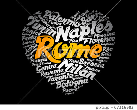 List of cities and towns in Italy, word cloud 67316982