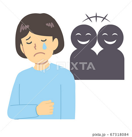 陰口をされる少女のイラストのイラスト素材