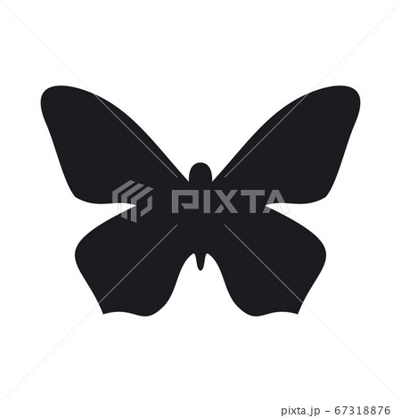 Silhouette of Black Butterfly in vintage style. Isolated vector black silhouette butterfly image. Logo element illustration. Creative decorative vector illustration 67318876