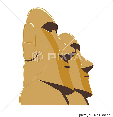 Moai Monolithic Statues Polynesia Easter Islands, vector illustration 67318877