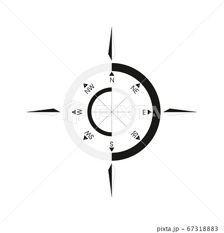 Compass rose isolated on white. Vector illustration. 67318883