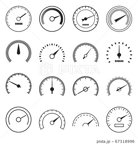 Set of speedometers icons. Vector illustration 67318996
