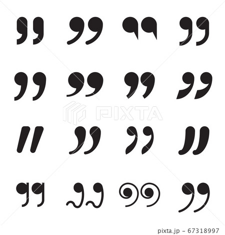 Collection of quotation marks. Black quote symbols isolated on a white background. Vector illustration Collection of quotation marks. Black quote symbols isolated on a white background. Vector illustration 67318997